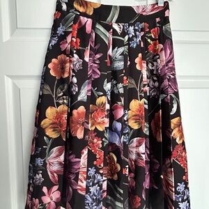 J.Crew Pleated A-line skirt in Midnight Dutch Floral print